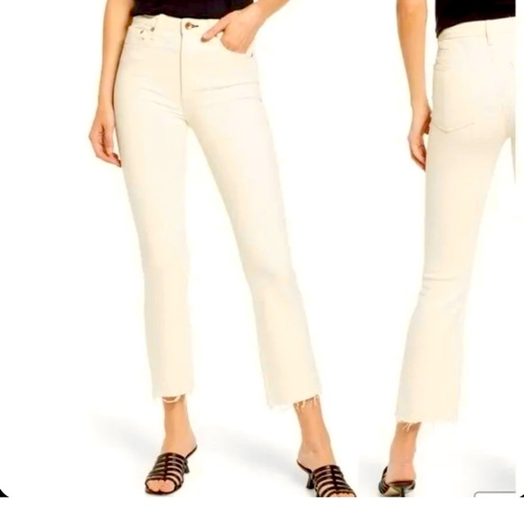 NWT!! Rag and Bone Nina High Rise Flare Jeans size 29 in natural ecru/cream! - Picture 1 of 9